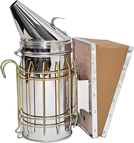 New Bee Hive Smoker Stainless Steel w/Heat Shield Beekeeping Equipment