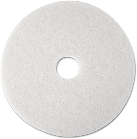 3M 08476 Super Polish Floor Pad 4100, 12-Inch Diameter, White, 5/Carton
