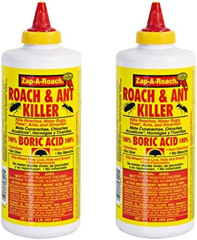 Boric Acid Powder Roach & Ant Killer - (2-Pack) 16 oz - Easy to Spread Ant and Cockroach Killer Indoor Home