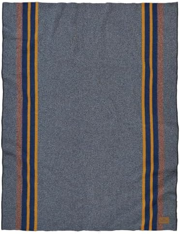 Pendleton Yakima Throw 54" x 66" - Wool Cotton, Lightweight, Soft and Durable Wool Throw for Home and Travel - Lake