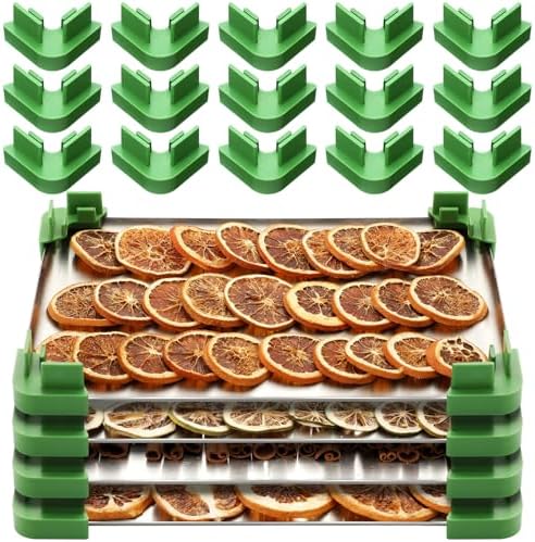 16 Pcs Original Tray Stackers Compatible with Harvest Right Freeze Dryer Trays - Stacks 5 Trays - Green - Freeze Dryer Machine Accessories - Dried Food Storage