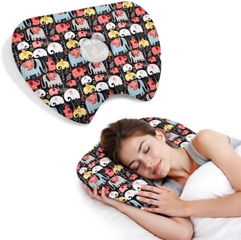 Ear Piercing Pillow with Ear Hole for Side Sleeper Relief Ear Pain,Cotton and Polyester Ear Pillows,Washable Ear Guard Pillow