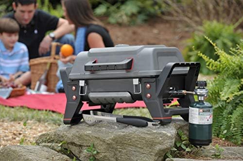 Char-Broil Grill2Go X200 Portable TRU-Infrared Liquid Propane Gas Grill & Cuisinart CGS-W13 Wooden Handle Tool Set (13-Piece), Black