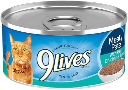 9Lives Meaty Paté With Real Chicken & Tuna Wet Cat Food, 5.5 Ounce (Pack of 24)