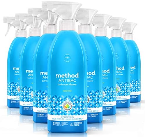 Method Antibacterial Bathroom Cleaner, Kills 99.9% of household germs, Spearmint, 28 Fl Oz (Pack of 8)