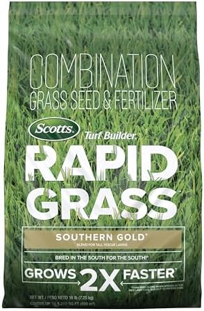 Scotts Turf Builder Rapid Grass Southern Gold Blend for Tall Fescue Lawns, Combination Seed and Fertilizer, 16 lbs.
