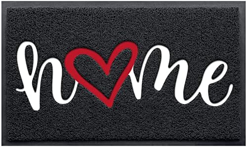 Door Mat Home Welcome Mats Outdoor and Indoor, Heavy-Duty Low-Profile Non-Slip Front Welcome Mat for Home Entrance, Outside Entry, Yard, Floor, Patio (30''x17.5'', Black)