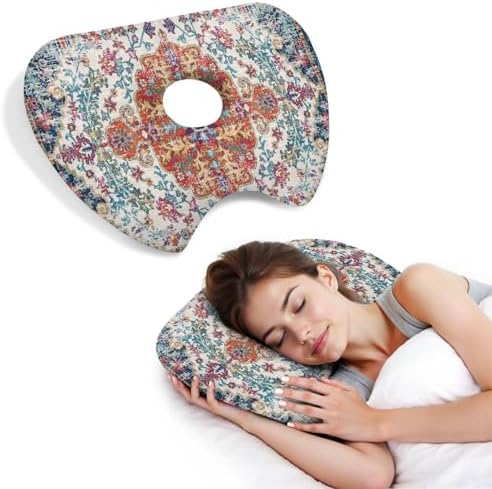 Ear Piercing Pillow for Side Sleepers Pillows with Holes for Ear Pain,Donut Pillow for Ear Side Sleeping Pillow for Adults CNH Ear Pain Relief Pressure Sores Ear Pillow with Hole in Center