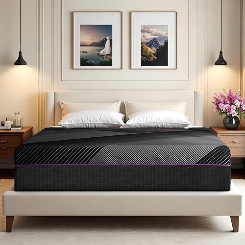 12 Inch Queen Size Mattress, Gel Memory Foam Mattress in a Box, Medium Firm Feel with Cooling Technology & Pressure Relief, CertiPUR-US Certified, Motion Isolation, Removable Washable Cover
