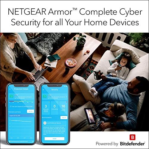NETGEAR Orbi Whole Home Tri-band WiFi 6 Mesh Network System (RBK852) – Router With 1 Satellite Extender -Security Features - Coverage Up to 5,000 sq. ft., 100 Devices - AX6000 (Up to 6Gbps)