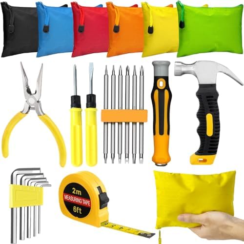102 Pieces Mini Operation Tool Kit Bulk for Christmas Child Shoebox Gift Small Emergency Compact Tool Set for Beginner, Apartment, Office,DIY Projects, Home Maintenance