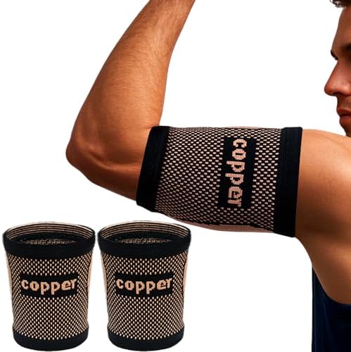 Bicep Compression Sleeve,Bicep Brace,Copper Arm Support for Weightlifting, Pain Relief,Upper Arm Brace for Men Women