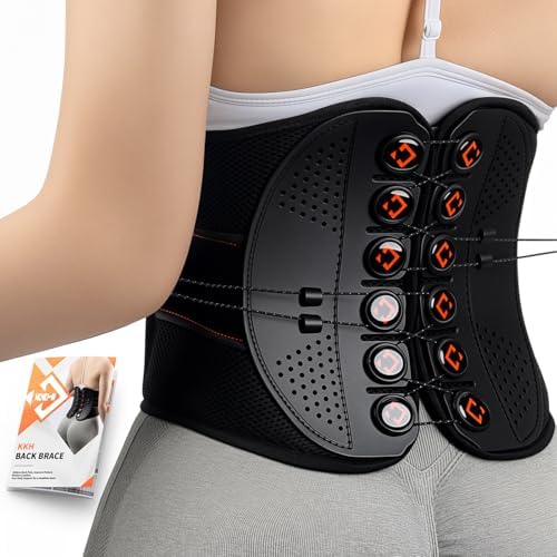 KKH Adjustable Back Support Brace, Ergonomic Back Brace for Lower Back Pain Women, Lumbar Support Belt for Relief Sciatica Pain
