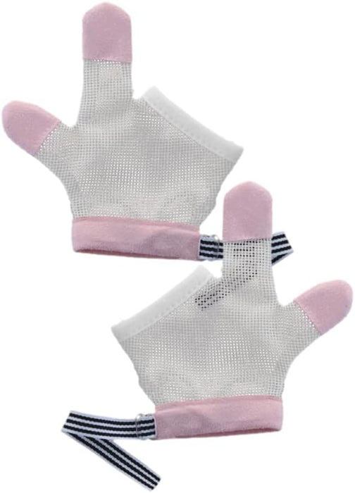 5pairs Thumb Sucking Stop Gloves for Boy Girl Anti-Scratch Finger Guards Breathable Mesh Design Comfortable Protection for Boy Girl