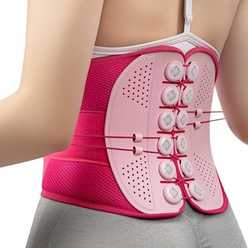 KKH Adjustable Back Support Brace, Ergonomic Back Brace for Lower Back Pain Women, Lumbar Support Belt for Relief Sciatica Pain