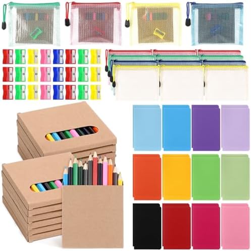 360Pcs 24 Set Operation Christmas Box Filler Classroom School Kit Bulk Essential Supply Include Pen, Notebook, Zipper Bags, Pencil Sharpener Operation Christmas Charity Box Packing Party