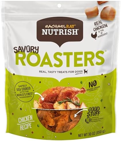 Rachael Ray Nutrish Savory Roasters Real Meat Dog Treats, Roasted Chicken Recipe, 30 oz. Bag (Pack of )