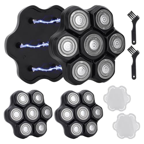 7 Blades Head Shaver Replacement Heads - Magnetic Shaver Replacement Heads - Universal Replacement Heads 2pcs