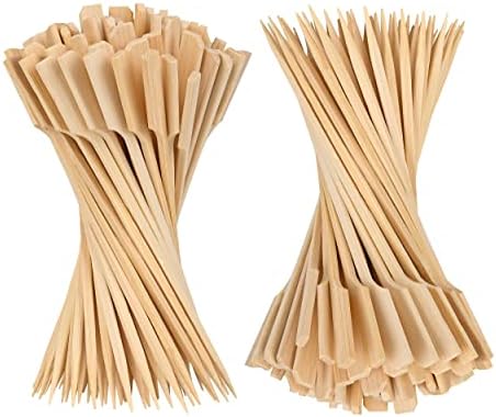 4.7 Inch Bamboo Skewers, 300 PCS Bamboo Paddle Wood Picks, Toothpicks for Appetizers, Cocktail Picks for Drinks, Food Picks, BBQ, Sandwich, Barbecue Snacks.