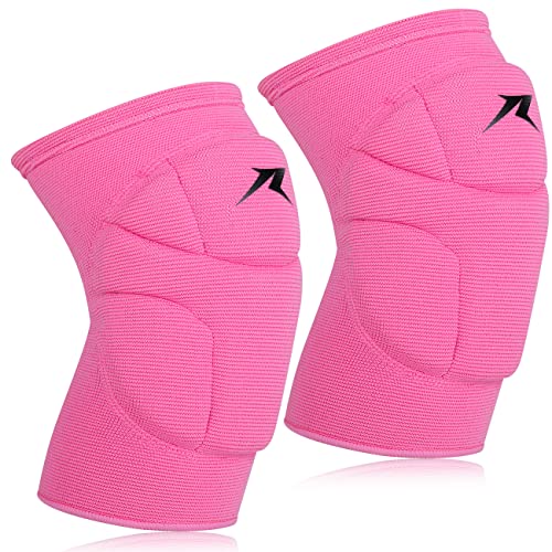 Volleyball Knee Pads Pink, Knee Protector Supporter for Girl Lady Women with High Protection Pads,Professional Grade Knee Pads for Running,Tennis,Yoga,Cycline,Gym,Workout Exercise