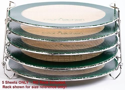 5 Dehydrating Sheets Compatible With Ninja Foodi Dehydrator - 8" Circle Non Stick Drying Herbs Chips Fruit Leather Jerky Food Liner Mats Pressure Cooker