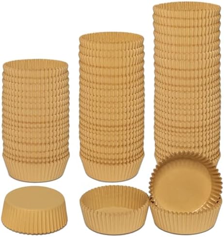 Extra Jumbo Cupcake Liners 200 Pcs, 3.54 Inch Parchment Muffin Liners for Baking, Muffin Papers Baking Cups (Brown)