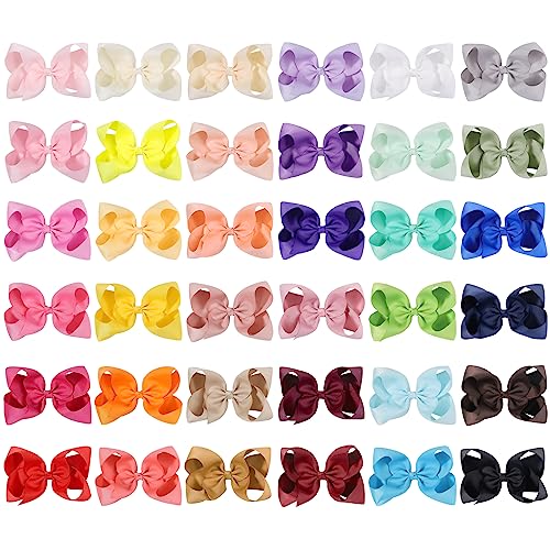 Choicbaby 36pcs 6 Inch Hair Bows for Girls Large Hair Bows with Alligator Clips Toddler Hair Accessories for Baby Girls Kids Teens