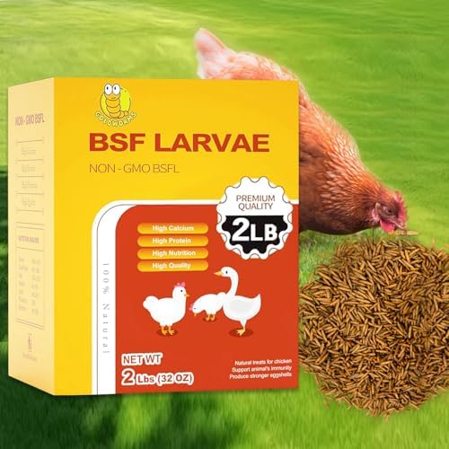 2LB Dried Black Solider Fly Larvae, BSFL is High Protein Chicken Feed with 85x More Calcium Than Dried Mealworms, Poultry Treats, Chickens Love, Birds Love, Hens Love, Ducks Love