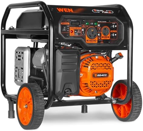 WEN 5,600-Watt Dual Fuel Portable Generator with Wheel Kit, Electric Start, and CO Watchdog (DF5600X)