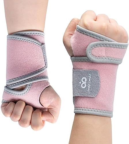 INDEEMAX 2 Pack Copper Wrist Brace Support for Carpal Tunnel, Pain Relief, Arthritis, Tendonitis, Adjustable Wrist Braces Compression Wraps Both Hands, Fit for Men and Women