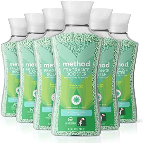 Method Fragrance Booster, Beach Sage, Keeps Clothes Fresh For Up to 12 weeks, 14.8 Ounces (Pack of 6)