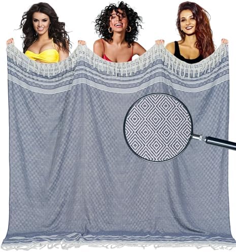 Oversized Turkish Beach Towel Blanket Cotton Giant XL Sandproof Towels Huge Linen XXL Extra Large Big Throw Quilt Blankets for Adults Cloud Travel Camping Glamping Accessories Essentials