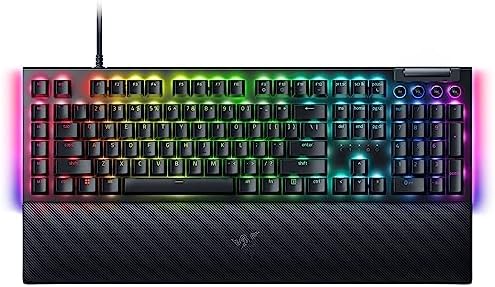 Razer BlackWidow V4 Mechanical Gaming Keyboard: Green Switches Tactile & Clicky - Chroma RGB - 6 Macro Keys - Magnetic Wrist Rest - Doubleshot ABS Keycaps - Roller & Media Keys Snap Tap
