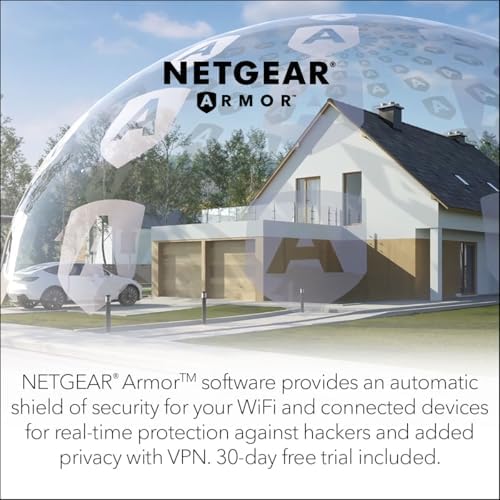 NETGEAR Orbi Whole Home Tri-Band WiFi 6 Mesh Network System (RBK663) – Router with 2 Satellite Extenders, Security Features, Coverage up to 6,600 sq. ft., 75 Devices - AX3800 (Up to 3.8Gbps)