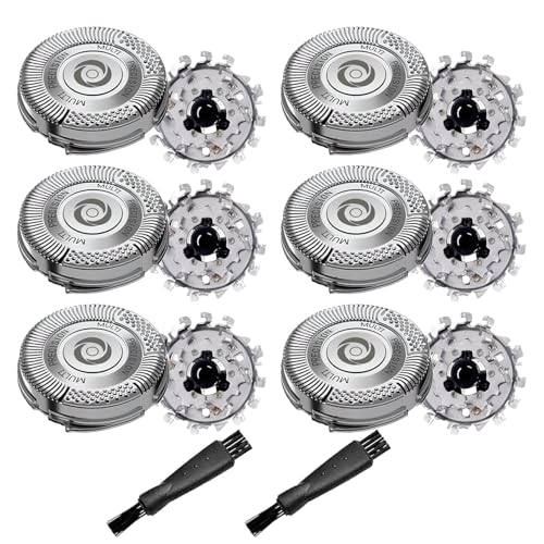 6 Pack SH50 Replacement Shaver Heads Compatible with Philips Norelco Series 5000, SH50 Replacement Blades for Philips Electric Shaving S5510, S5340, S5140