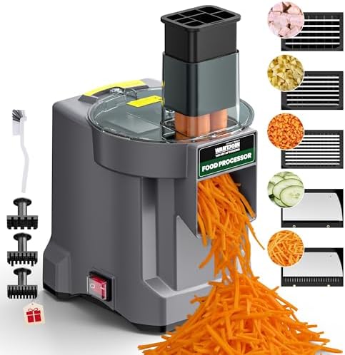 WantJoin 5 in 1 Electric Vegetable Chopper - Multifunctional Commercial Vegetable Dicer Food Fruit Processor Stainless Steel Blades for Slicing(2.5mm), Dicing(6/8/12mm), Chopping(2.5mm),Shredding