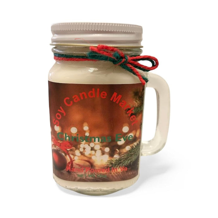 Soy Scented Candles | Handmade & Highly Aromatic Candles Burns Upto 85 Hours in Glass Jar - Perfect for Home Decor, Wedding, Birthday, Dinner (Christmas Eve, 16 oz)