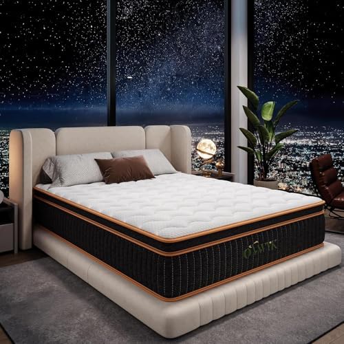 Queen Mattress 12 Inch, Hybrid Mattress Queen Size Bed in a Box, Memory Foam and Individual Pocket Springs, Edge Support, Motion Isolation & Pressure Relief, Medium Firm, 365-Night Trial