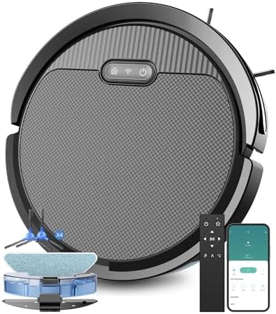 V3 3 in 1 Robot Vacuum and Mop with 5000Pa Suction Power, Work with 2.4GWifi/ Alexa/App/, Self-Charging Vacuum Cleaner, Tangle-Free, Ideal for Pet Hair,Carpet and Hard Floor