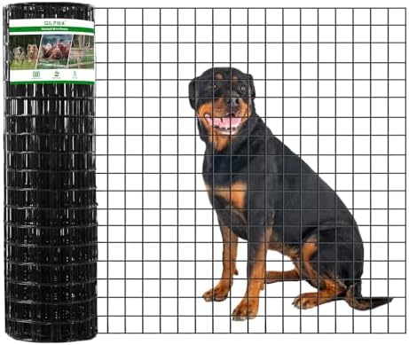 Wire Fence, 36 in(H) X 50 ft(L) PVC Coated Welded Wire Fencing 2" X 2" 16GA Garden Border Vinyl Metal Chicken Wire Fencing Mesh Roll for Yard Vegetable Plant Protection Poultry Netting Black