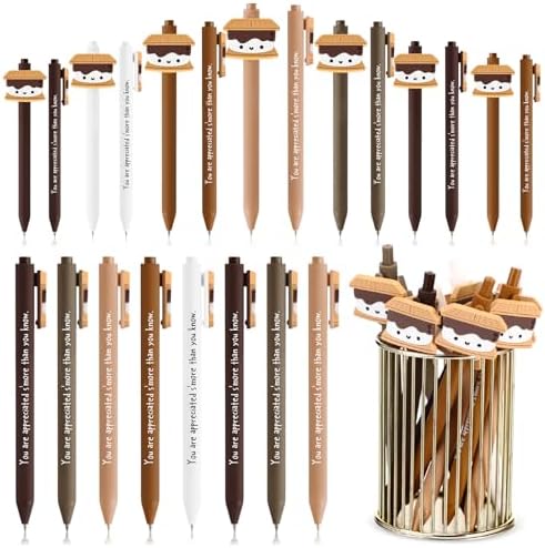 30 Pcs S'more Marshmallow Appreciation Gifts Bulk Inspirational Pens for School Student Gifts Funny Thank You Pens for Christmas Employee Coworker Vet Tech Appreciation