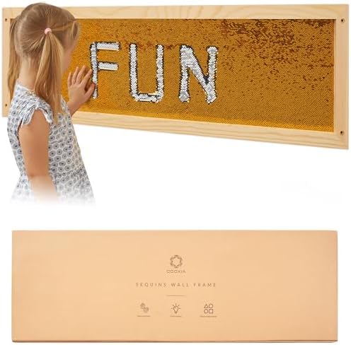 Sequins Sensory Wall Frame | Reversible Sequins Board for Kids | Sensory Sequins Fabric | Sequins Fabric Sensory Wall | Flip Sequin Board | Sensory Wall and Room Board