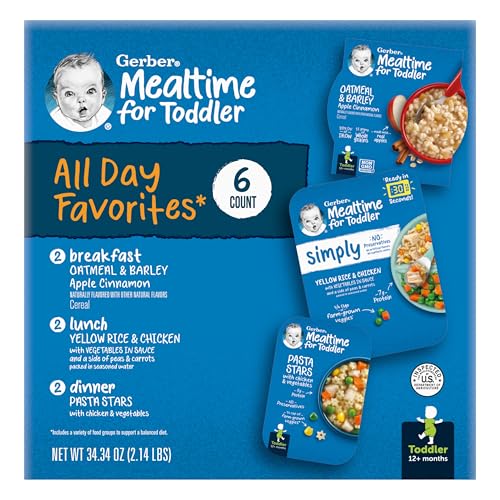 Gerber Mealtime for Toddler, All-Day Favorites, 6 oz Tray, 6 Pack, Variety Pack - 6 Pack