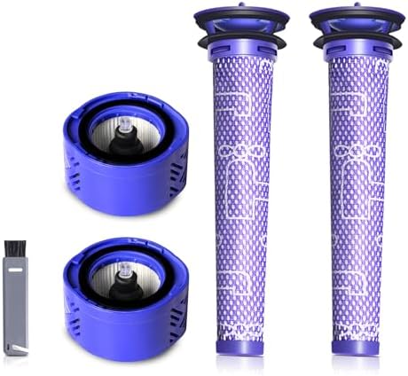 4-Pack HEPA Vacuum Filter & Pre-Filter Kit Compatible with Dyson V6 Stick Vacuum Filters (Replaces Part 965661-01 & 966741-01)