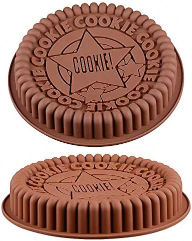 2Pcs Giant Sandwich Oreo Big Cookie Cake Pan 9 Inch Rock Star Bread Baking Silicone Mold (Set of 2, Random Color)