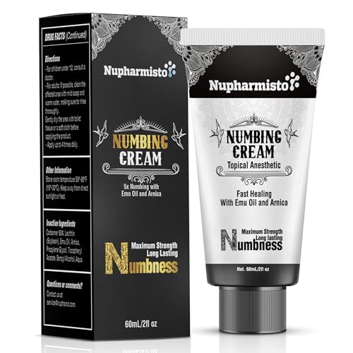 Numbing Cream Maximum Strength : Long Lasting Numbing Cream with 5x Numbing - Emu Oil and Arnica (60ml)