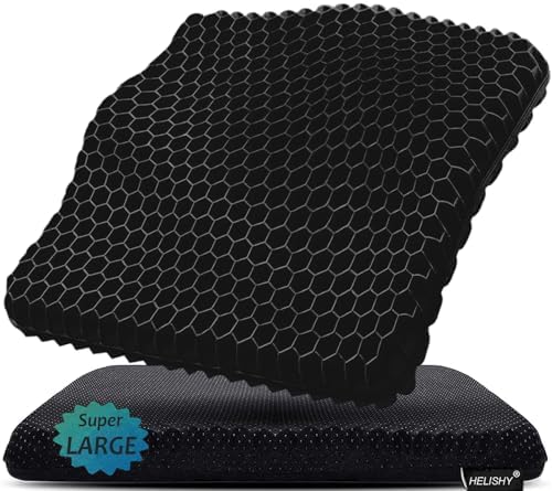 Gel Seat Cushion for Long Sitting Pressure Relief (Super Large&Thick) - Wheelchair Cushion for Pressure Sores, Coccyx, Sciatica, Back Pain Relief - Non-Slip Butt Pillow for Office, Home, Car