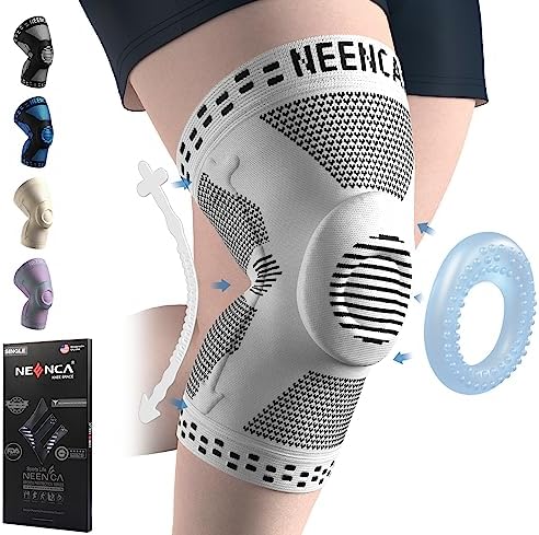 NEENCA Plus Size Knee Brace for Knee Pain, Knee Support with Side Stabilizers & Patella Gel Pad, Knee Compression Sleeve for Meniscus Tear, Arthritis Joint Pain Relief, ACL, PCL, All Sports. Plus Size