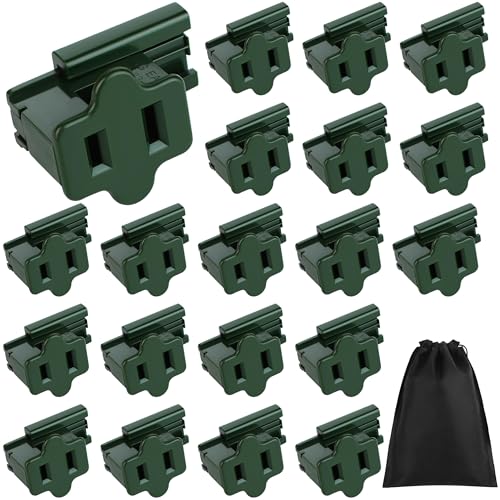 Fovths 25 Pack Christmas SPT-1 Female Light Slip Plug Vampire Zip Plug Gilbert Plugs Slide Together Plugs Add On Outlet for Holiday Lighting