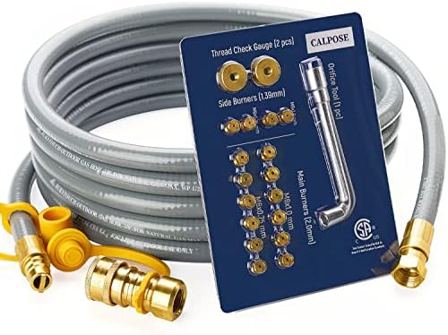 15 Feet 5249 Propane to Natural Gas Conversion Kit for Blackstone 28”, 36” Griddle, 3/8 inch ID Natural Gas Hose Compatible for Tailgater, Rangetop Combo & Single Burner Rec Stove